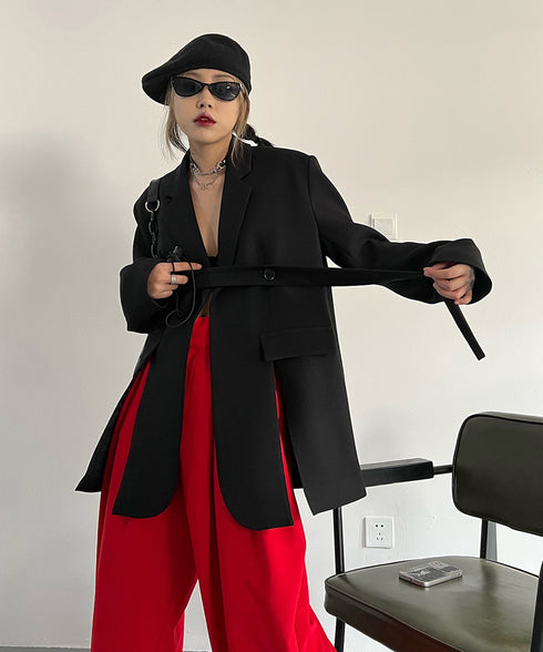 Structured Strap Tailored Jacket