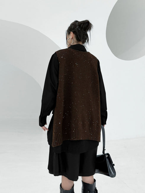 Glitter Knit Vest&Minimal Layered Shirt Series