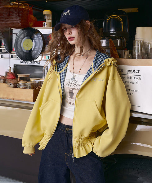 Frill Check Hoodie