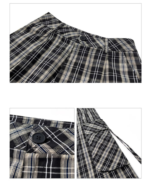 Plaid Vest Top & Cargo Wide Pants Series