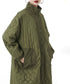 Quilted High Neck Long Coat