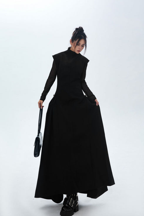 Sheer Sleeve Long Dress