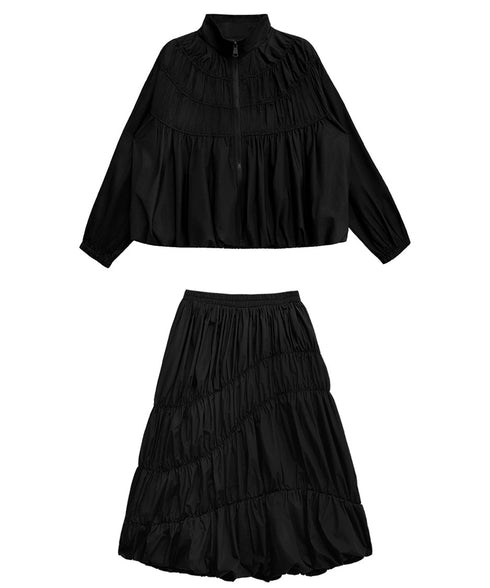 Bicolor Zip Top & Skirt Co-ord