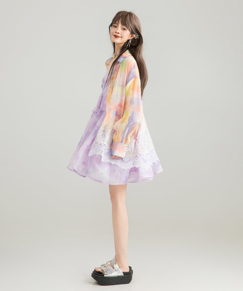 Watercolor Lace Blouse