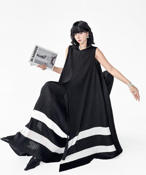 Pleated Contrast Stripe Series