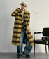 Brushed Check Long Coat