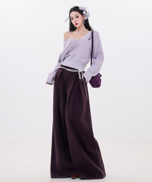 Fluid Pleat Wide Pants