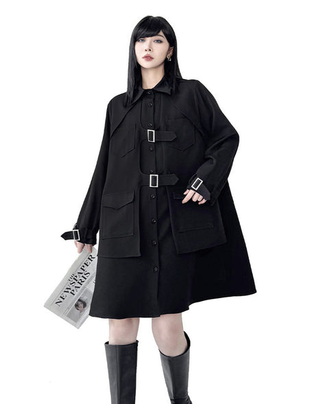 Buckle Layer Shirt Dress