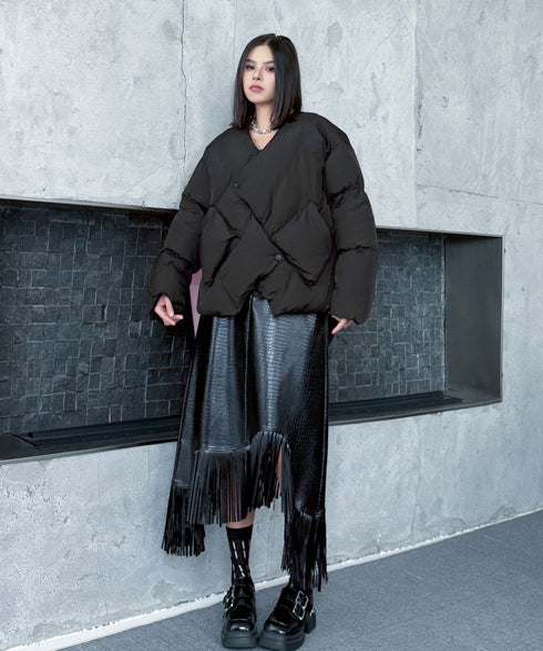 Quilted Wrap Down Jacket