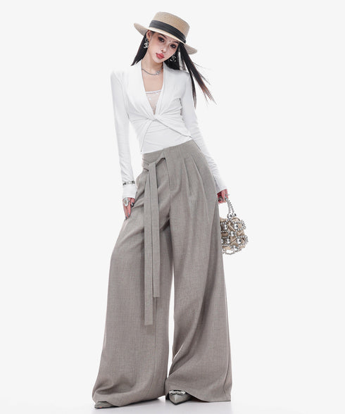 Drape Belt Wide Slacks