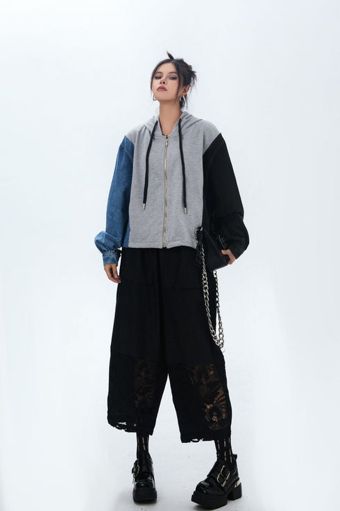 Lace Patchwork Wide Pants