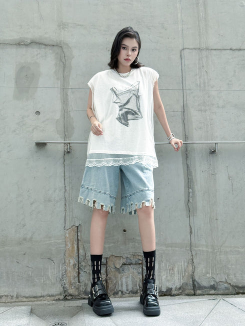 Mesh Overlay Graphic Tank