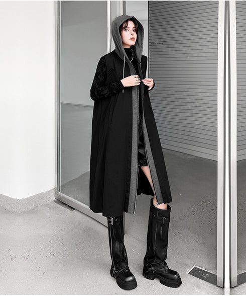 Hood Frame Long Vest