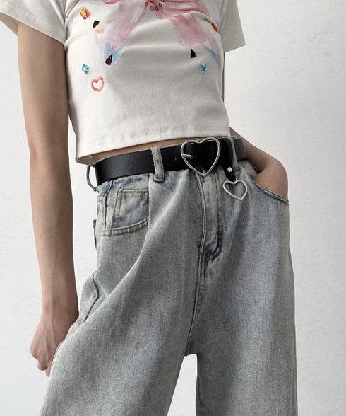 Heart Buckle Charm Belt