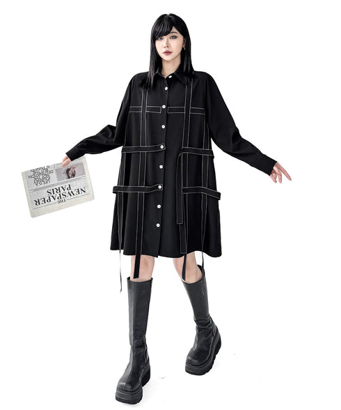 Line Strap Shirt Dress