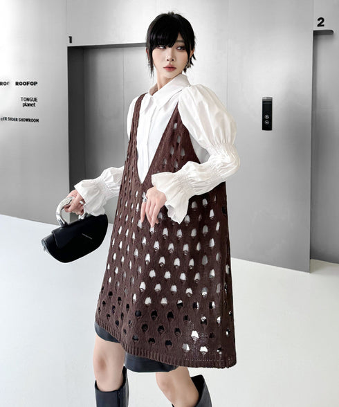 Openwork Deep V Vest