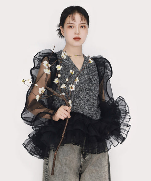 Virelle Veil Ruffle Top