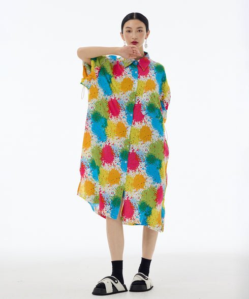 Splash Bloom Shirt Dress