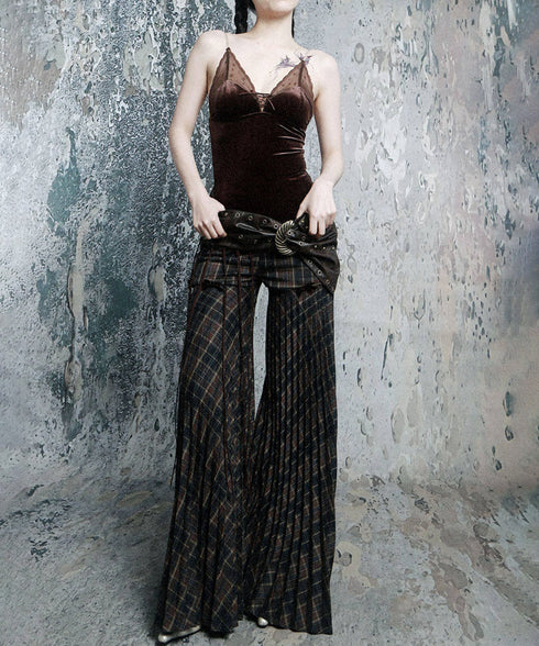 Sheer Lace Trim Velvet Camisole