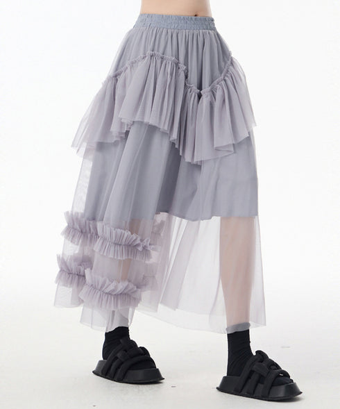 Layered Sheer Mesh Skirt