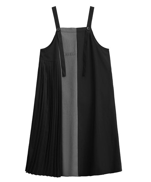 Bicolor Pleated Jumper Dress