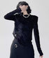 Velvet Edge Structured Long Sleeve Top