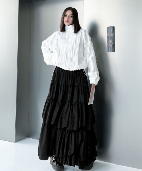 Layered Volume Maxi Skirt