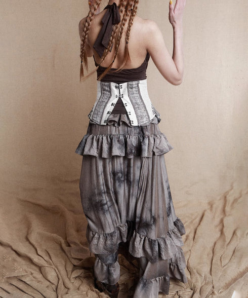 Layered Frill Lace-Up Corset Belt