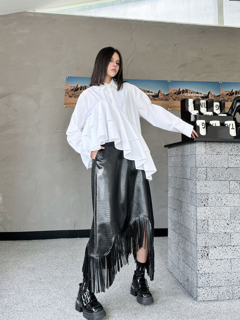 Cascade Layer Frill Blouse