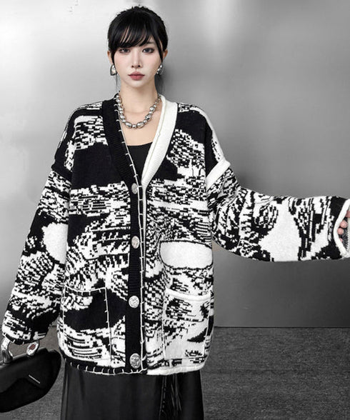 Graphic Knit Cardigan