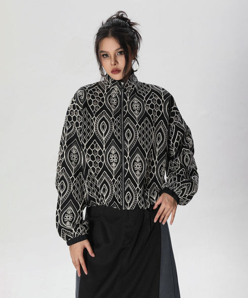 Ornate Pattern Zip Jacket