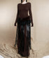 Faux Fur Fringe Wrap Skirt