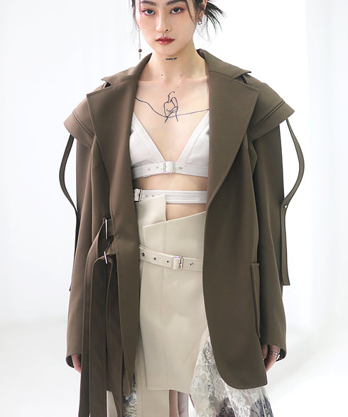 Split Layered Buckle Jacket