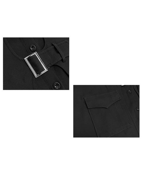 Buckle Layer Shirt Dress