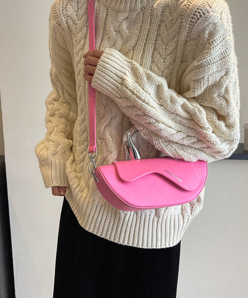 Metal Curve Handle Shell Bag