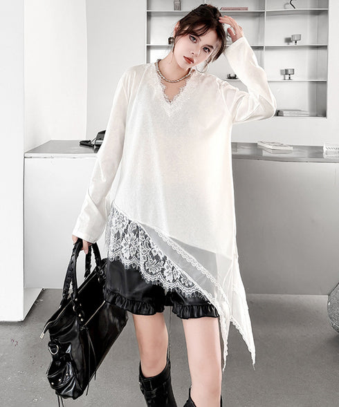 Mirevane Angled Hem Top