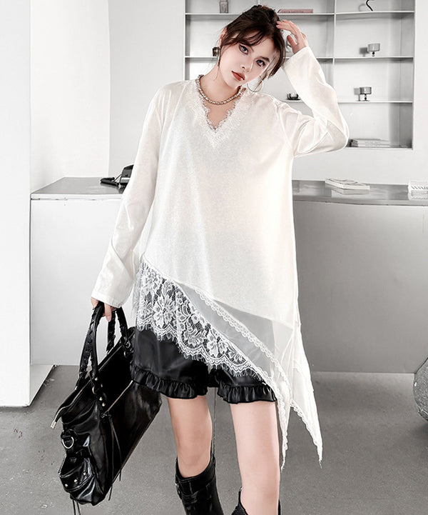 Mirevane Angled Hem Top