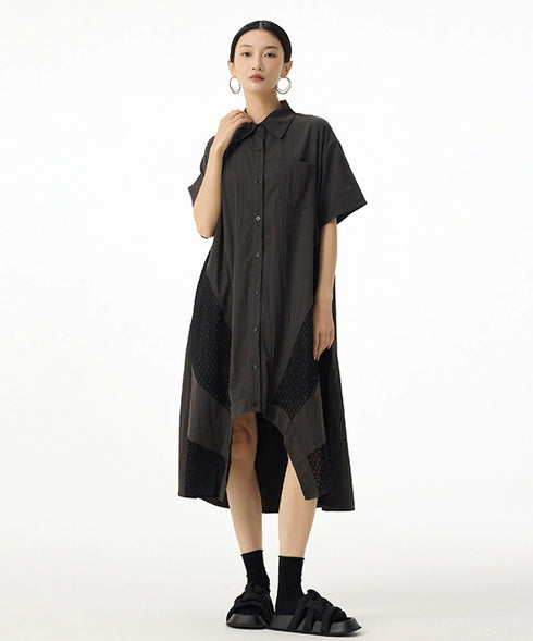 Mesh Panel Flow Dress