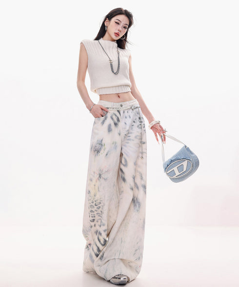 Frayed Contrast Knit Top