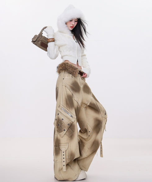 Dust Wash Multi Pocket Wide Pants