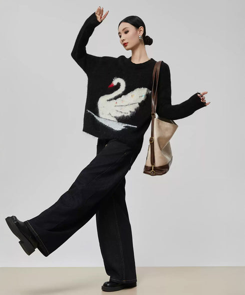 Crystal Swan Knit Top