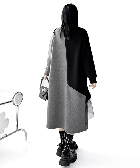 Sheer Frill Panel Cut Dress