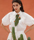 Cactus Cutwork Puff Sleeve Blouse