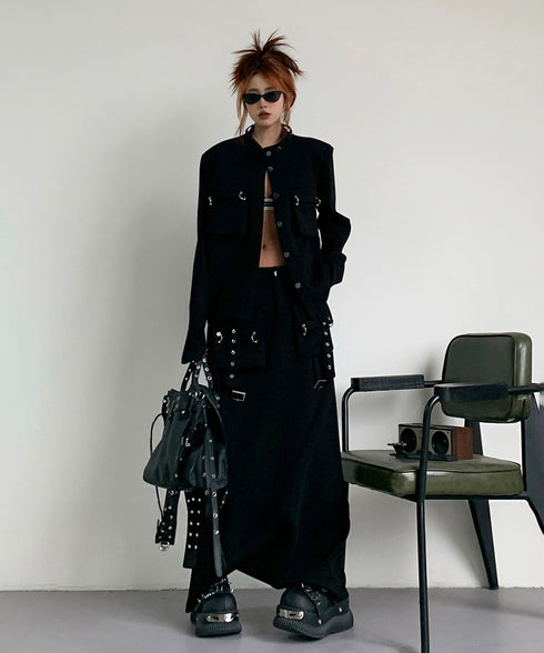 Utility Pocket Jacket&Cargo Long Skirt Series