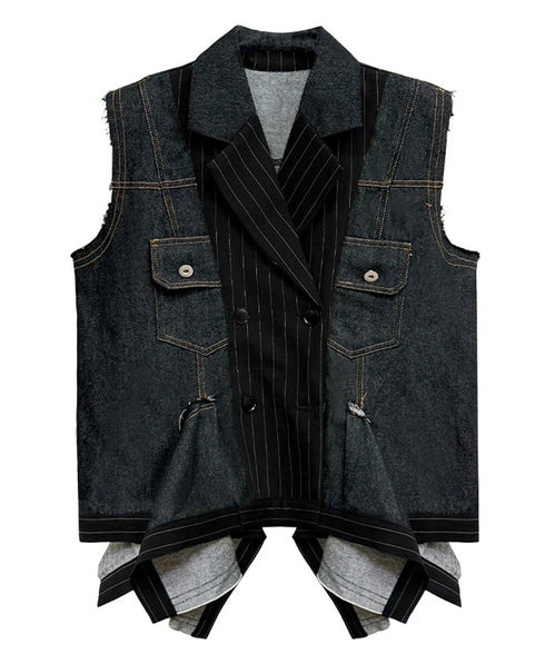 Layered Pinstripe Docking Vest