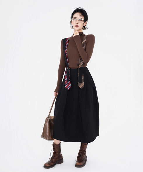 Tie Detail Apron Skirt