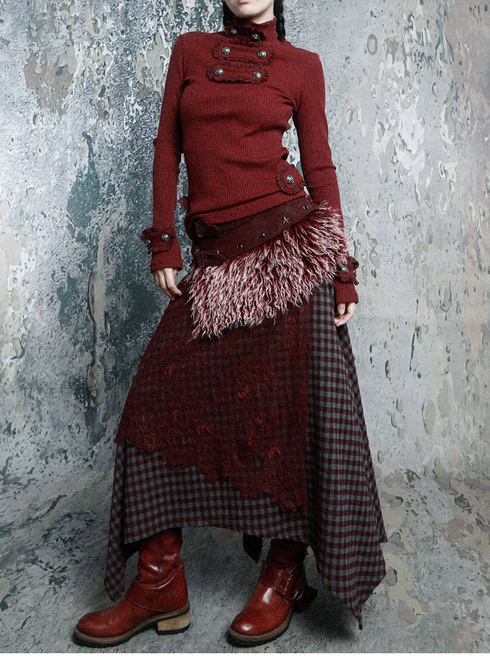 Fur Belt Handkerchief Skirt