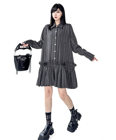 Stripe Tier Shirt Dress