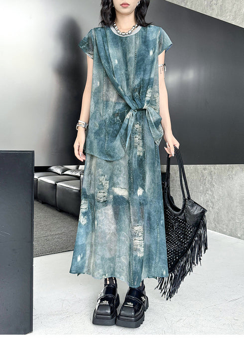 Floating Dye Top & Skirt Co-ord