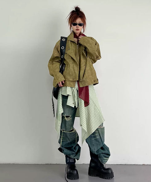 Fold Crest Zip Jacket